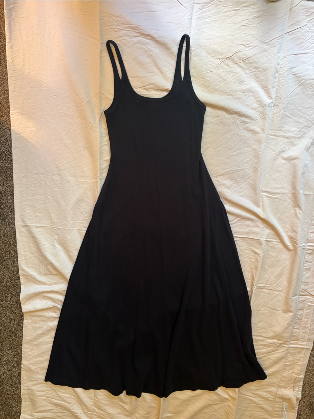 Old Navy Ribbed Black Maxi Scoop-Neck Dress